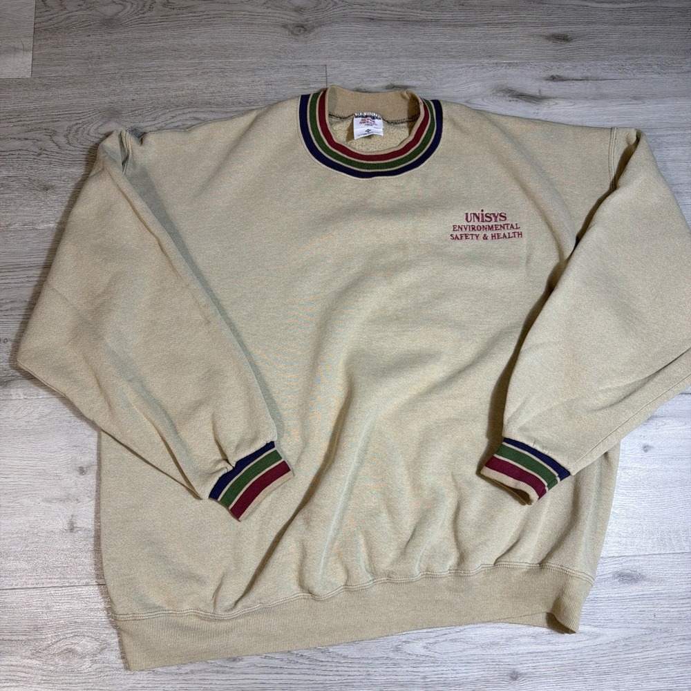 Vintage Unisys Environmental Safety Sweatshirt 2XL USA Made Jersey Westwear
